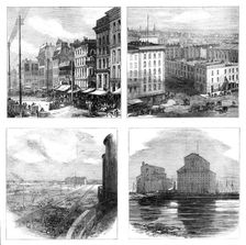 The Great Fire at Chicago: views in the city, 1871. Creator: Unknown