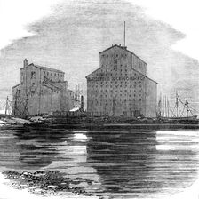 The Great Fire at Chicago: corn elevators, 1871. Creator: Unknown