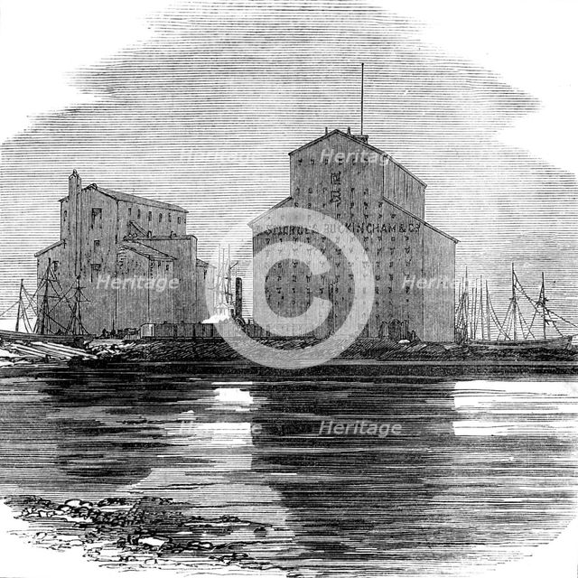 The Great Fire at Chicago: corn elevators, 1871. Creator: Unknown.
