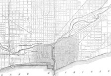 The Great Fire at Chicago: plan showing the extent of the fire, 1871. Creator: Unknown