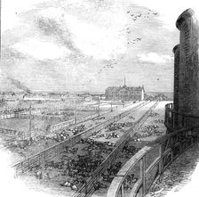The Great Fire at Chicago: stock-yards, 1871. Creator: Unknown