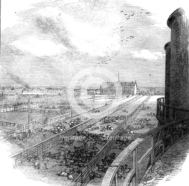 The Great Fire at Chicago: stock-yards, 1871. Creator: Unknown.