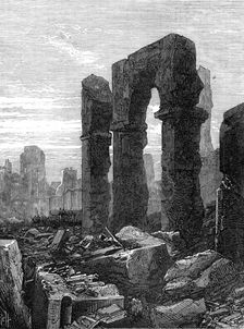 The Great Fire at Boston: Milk-Street, looking from Washington-Street, 1872. Creator: Unknown