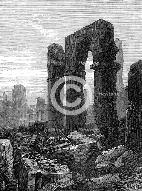 The Great Fire at Boston: Milk-Street, looking from Washington-Street, 1872. Creator: Unknown.
