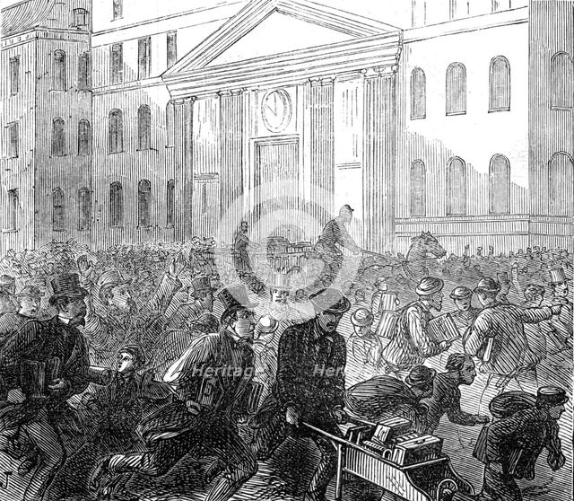 The Great Fire at Boston: excitement in State-Street - removal of papers and valuables, 1872. Creator: Unknown.