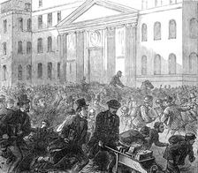 The Great Fire at Boston: excitement in State-Street - removal of papers and valuables, 1872. Creator: Unknown