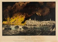The Great Fire at Boston (image 1 of 2), 1872. Creator: Currier and Ives