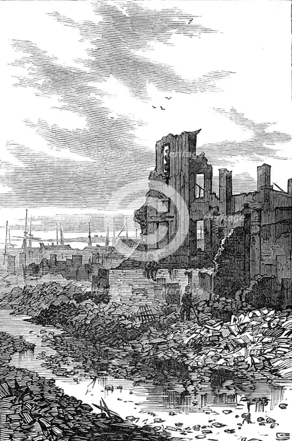 The Great Fire at Boston: Summer-Street, looking towards the harbour, 1872. Creator: Unknown.