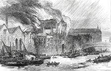 The Great Fire at Brooks's Wharf, Queenhithe, 1876. Creator: Unknown