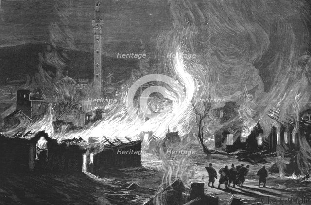 ''The Great Fire at Salonica; Scene near the Mosque of Saint Sophia soon after the outbreak', 1890. Creator: Unknown.