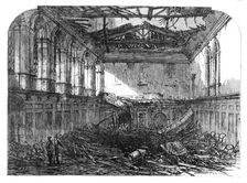 The Great Fire in the City: ruins of Haberdashers Hall, 1864. Creator: Unknown