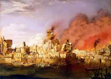 The Great Fire of Hamburg on 5th May 1842 Creator: Martens, Ditlev (1795-1864)