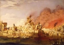 The Great Fire of Hamburg on May 5, 1842, 1842. Creator: Ditlev Martens