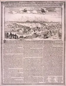 The Great Fire of London, 1666. Artist: Anon