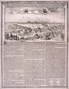 The Great Fire of London, 1666. Artist: Anon