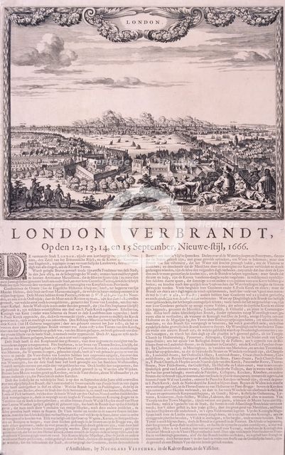 The Great Fire of London, 1666. Artist: Pieter Hendrickcz Schut