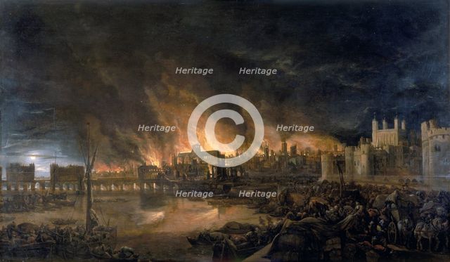 'The Great Fire of London, 1666', (c1666).  Creator: Unknown.