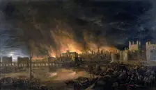 The Great Fire of London, 1666 (c1666). Creator: Unknown