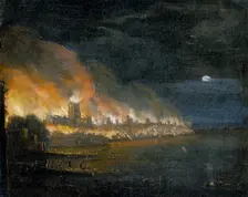 The Great Fire of London, 1666 (c1666). Creator: Unknown