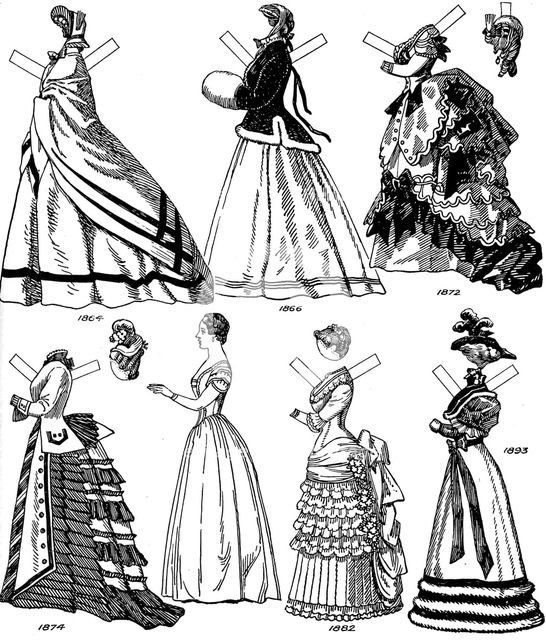 'The Great Gallery of British Costume: Some Women's Fashions from 1843 to 1893', c1934. Artist: Unknown.