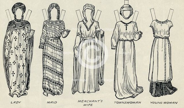 'The Great Gallery of British Costume: Varied Dresses Worn in Norman Times', c1934. Artist: Unknown.