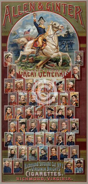 The Great Generals series for Allen & Ginter Cigarettes Brands, 1885. Artist: Harris, George S. (1823-1891)
