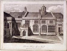 The Great Hall in Charterhouse, Finsbury, London, 1805. Artist: Samuel Owen