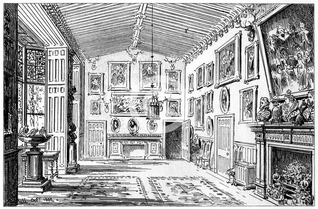 The great hall of Charlecote Park, Warwickshire, 1885.Artist: Edward Hull
