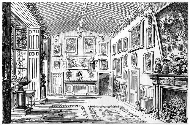 The great hall of Charlecote Park, Warwickshire, 1885.Artist: Edward Hull
