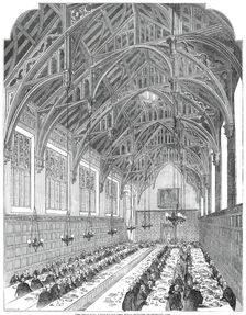 The Great Hall, Lincoln's Inn - the Royal Dejeuner, 1845. Creator: Unknown