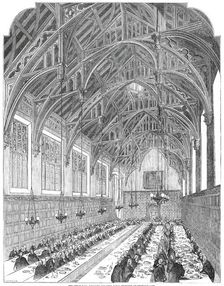 The Great Hall, Lincoln's Inn - the Royal Dejeuner, 1845. Creator: Unknown