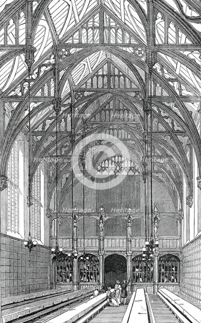 The Great Hall, south end, Lincoln's Inn New Buildings, 1845. Creator: Unknown.