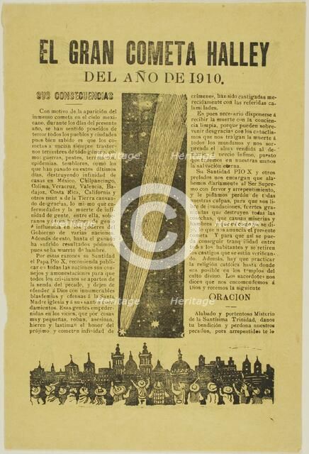 The Great Halley's Comet, 1899, published 1910. Creator: José Guadalupe Posada.