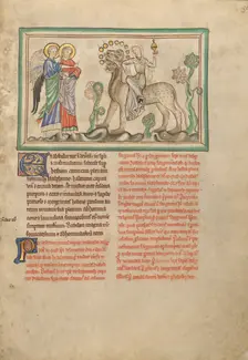 The Great Harlot on the Beast; Dyson Perrins Apocalypse, about 1255-1260. Creator: Unknown
