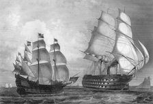 The Great Harry man of war, the largest ship in the world during the reign of Henry VIII, c1857.Artist: T Sherratt