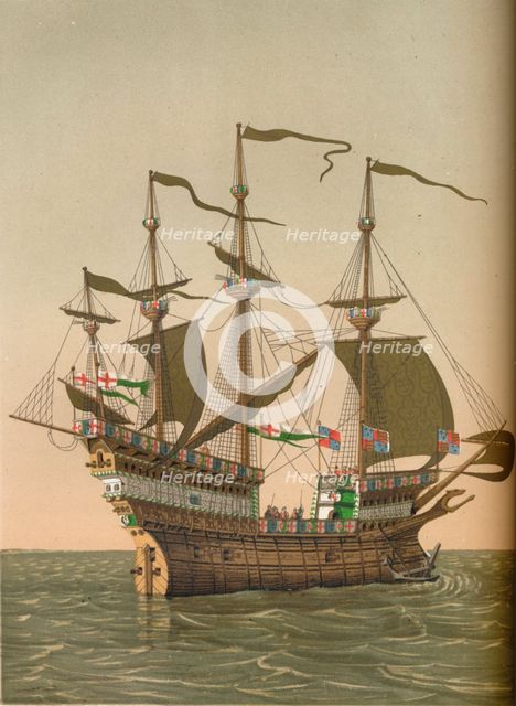 The 'Great Harry', c1520, (1849).  Creator: Kellerhoven.