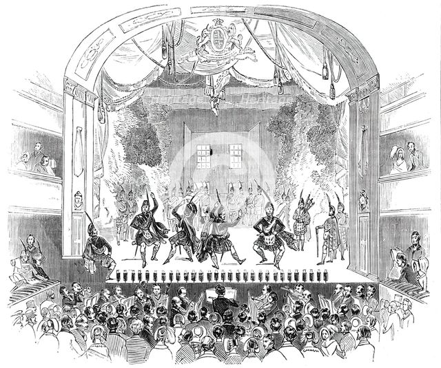 The Great Highland Bagpipe Competition, at the Theatre Royal, Edinburgh, 1844. Creator: Unknown.
