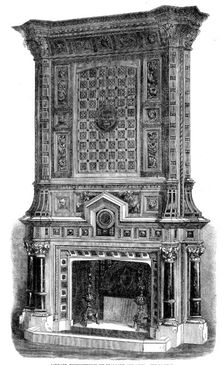 The Great International Exhibition: library chimneypiece by Trollope and Sons, 1862. Creator: Unknown