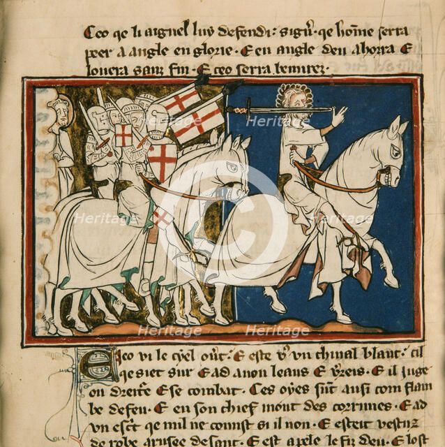 The great king on a white horse. Miniature from: Apocalypse de saint Jean, ca 1320. Creator: Anonymous.