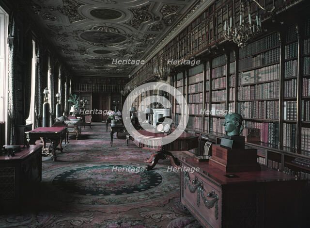 The Great Library, Chatsworth, Derbyshire, c1955. Creator: Arthur Charles Kirby Ware.