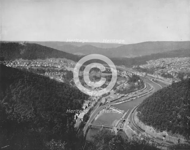 'The Great Loop at Mauch Chunk', 19th century. Artist: Unknown.