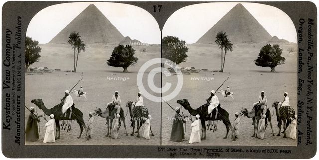 The Great Pyramid of Giza, Egypt, 1905.Artist: Underwood & Underwood