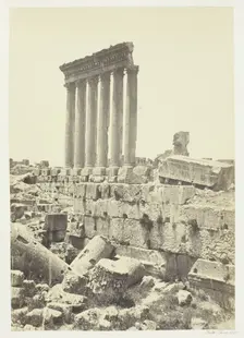 The Great Pillars at Baalbec, 1857. Creator: Francis Frith