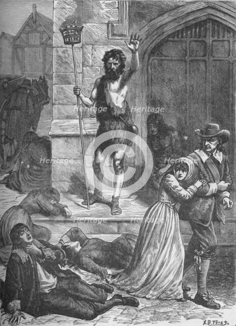 'The Great Plague: the Maniac Pronouncing the Doom of London', 1665-1666 (1905).  Artist: AB Frost.