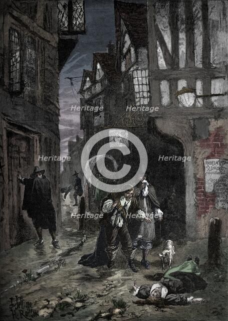 The Great Plague: scenes in the streets of London, 1665-1666 (1905). Artist: Unknown.