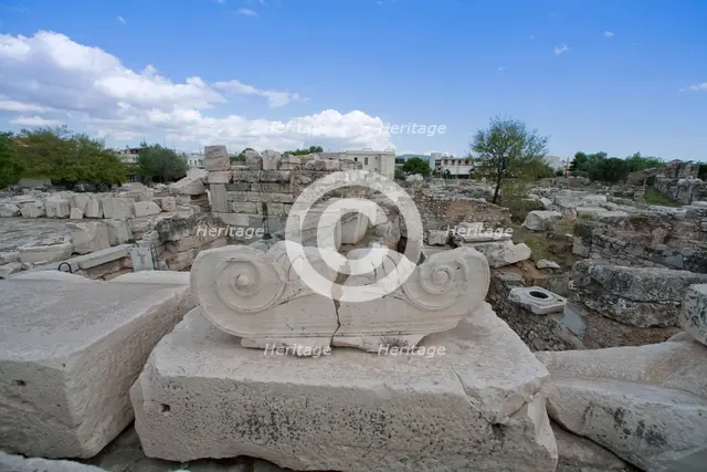The Great Propylaea at Eleusis, Greece. Creator: Samuel Magal.
