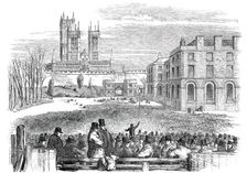 The Great Protectionist Meeting, in the Castle-Yard, Lincoln, 1850. Creator: Unknown