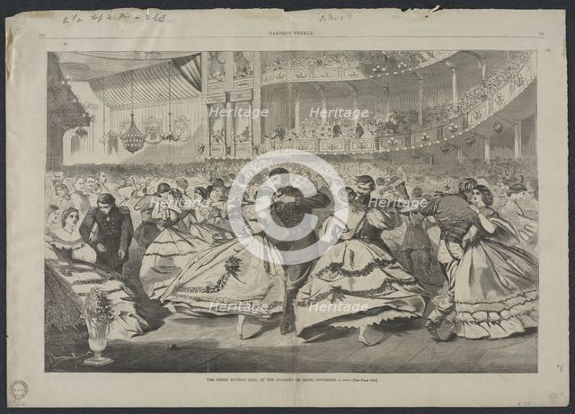 The Great Russian Ball at the Academy of Music, November 5, 1863, 1863. Creator: Winslow Homer (American, 1836-1910).