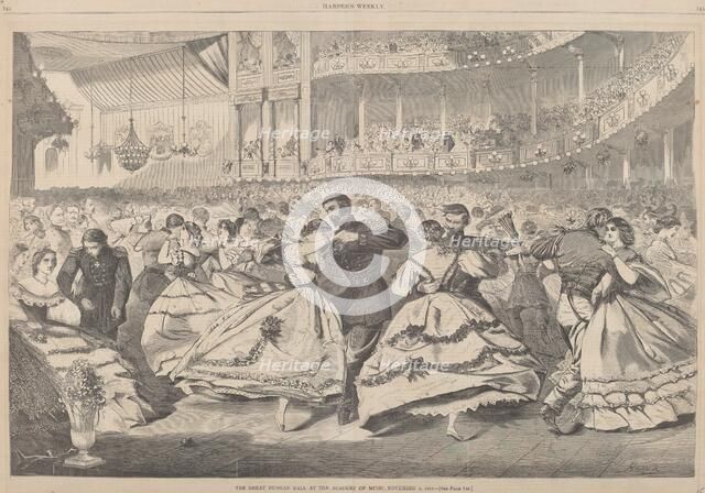 The Great Russian Ball at the Academy of Music, November 5, 1863, published 1863. Creator: Winslow Homer.