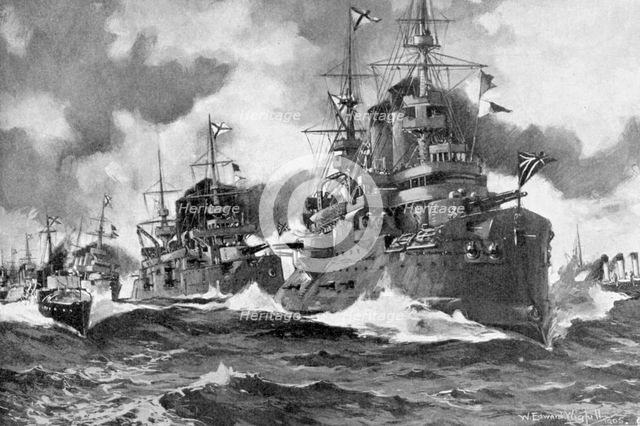 The great Russian fleet steaming forth for the last time, Russo-Japanese War, 1904. Artist: Unknown